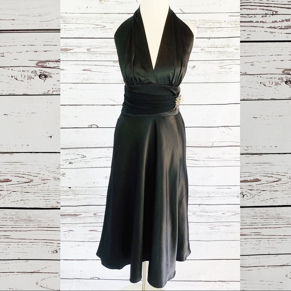 Forever Yours black dress halter neck